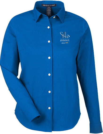 GLOBATECH - DG505W - Chemise Spencer popeline  femme - BR. 13122 (AVG) + BR. 13127 (NUQUE)