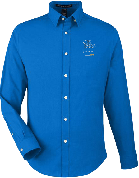 GLOBATECH - DG505 - Chemise Spencer en popeline homme - BR. 13122 (AVG) + BR. 13127 (NUQUE)