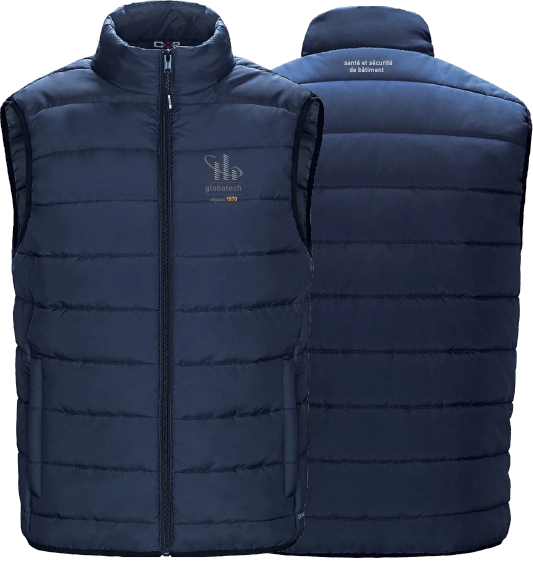 GLOBATECH ADMINISTRATION - L00975 veste matelassé sans manche homme - BR. 13122 (AVG) - BR. 13127 (NUQUE)
