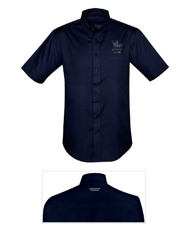 GLOBATECH - S522MS Chemise m.c. Dalton homme - BR. 13122 (AVG) + BR. 13127 (NUQUE)