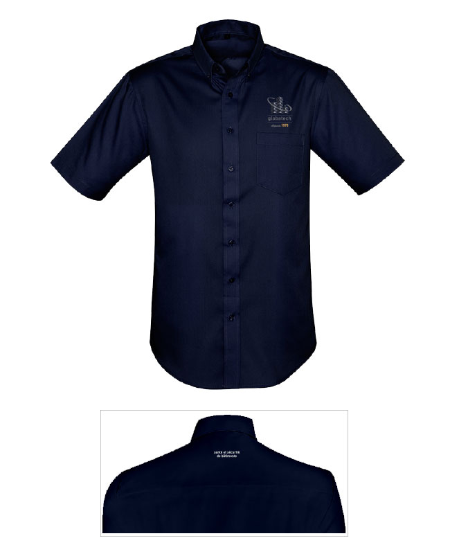 GLOBATECH ADMINISTRATION - S522MS Short Sleeve Shirt Man (NAVY) - 13122 (AVG) + 13127 (NUQUE)