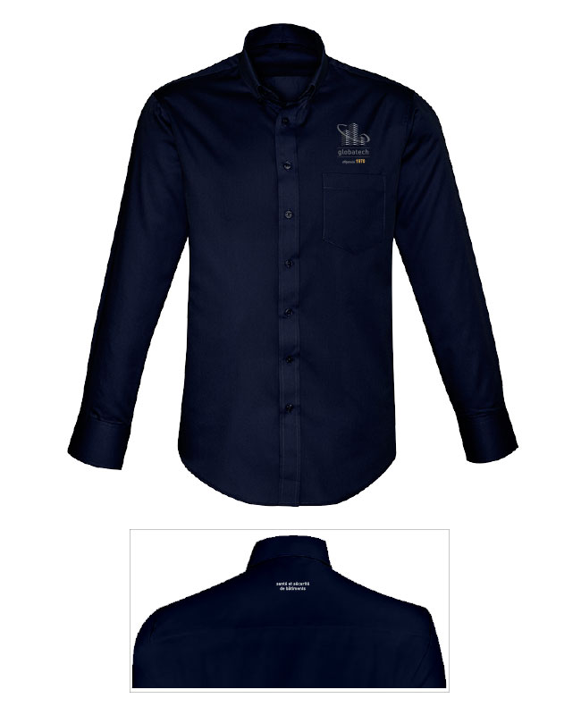 GLOBATECH ADMINISTRATION - S522ML Long Sleeve Shirt Man (NAVY) - 13122 (AVG) + 13127 (NUQUE)