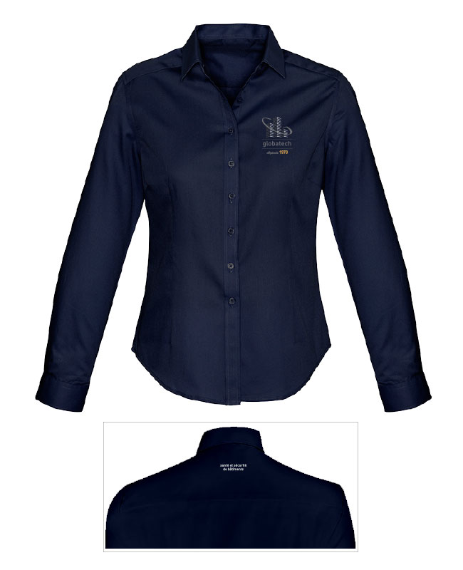 GLOBATECH ADMINISTRATION - S522LL Long Sleeve Shirt Woman (NAVY) - 13122 (AVG) + 13127 (NUQUE)