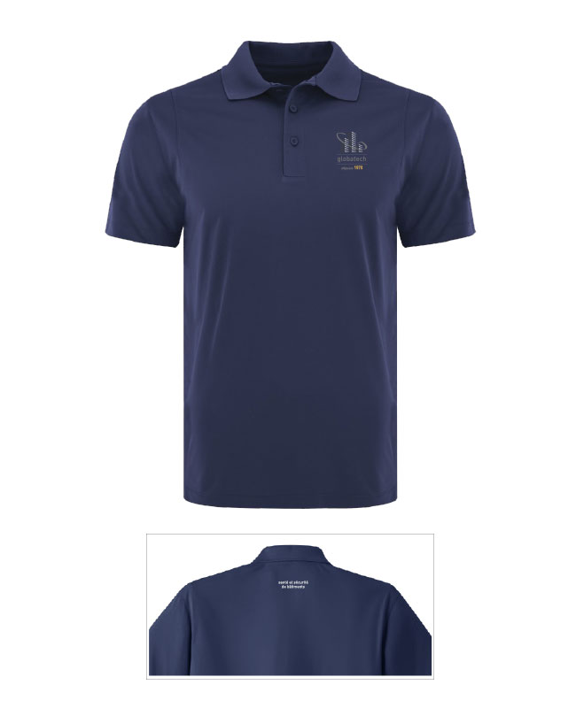 GLOBATECH ADMINISTRATION - S445 polo anti-accroc homme (MARINE) - 13122 (AVG) + 13127 (NUQUE)