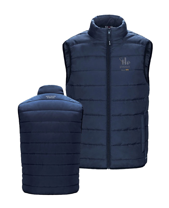 GLOBATECH ADMINISTRATION - L00975 Sleeveless Quilted Jacket For Men (NAVY) - 13122 (AVG) + 13127 (NUQUE)